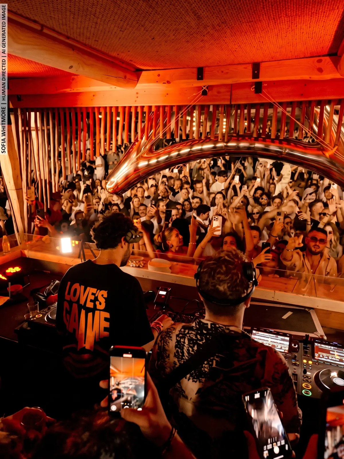 Nightlife crowd during an evening event